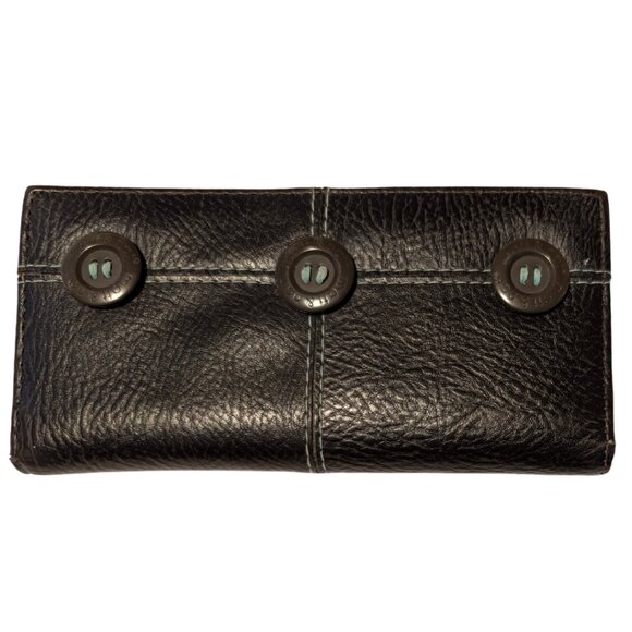 Matt & Nat Brown wallet with Button Detail Blue - Picture 1 of 7